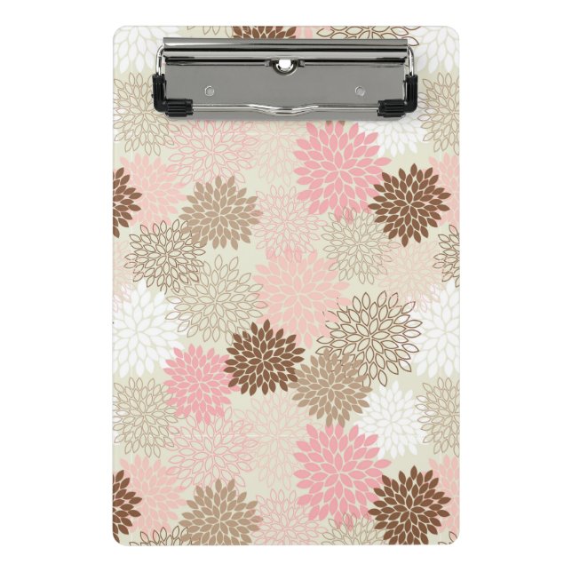 Pink And Brown Mum Pattern Mini Clipboard (Front)