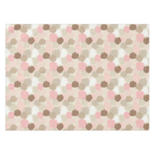 Pink And Brown Mum Pattern Tablecloth