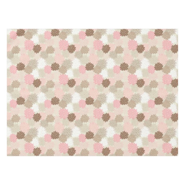 Pink And Brown Mum Pattern Tablecloth (Front (Horizontal))