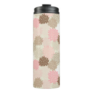 Pink And Brown Mum Pattern Thermal Tumbler