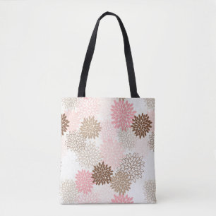 Pink And Brown Mum Pattern Tote Bag