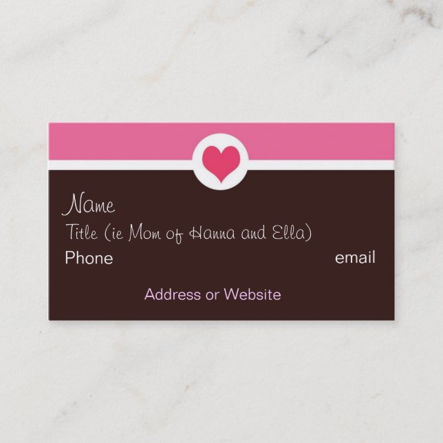 Pink and Brown Mummy Card (Front)