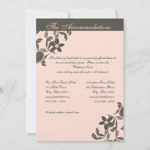 Pink and Brown Paisley Floral Invitation