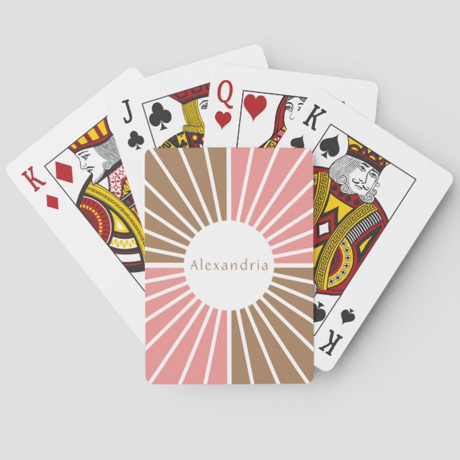 Pink and Brown Personalised Playing Cards (Back)