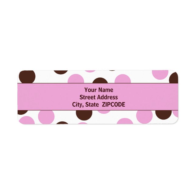 Pink and Brown Polka Dot ADDRESS Labels (Front)