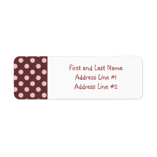 Pink and Brown Polka Dot Return Address Label