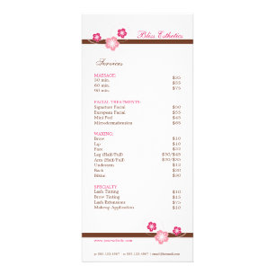 Pink and Brown Sakura Spa Menu Template