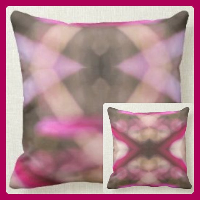 Pink and Brown Tie Dye Boho Chic Cushion (Creator Uploaded)