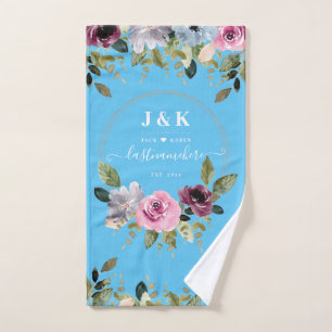 Pink and Burgundy Blush Custom Monogram Hand Towel