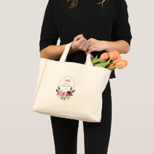 Pink and Burgundy Blush Custom Monogram Mini Tote Bag