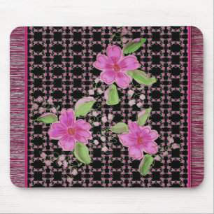 Pink And Burgundy Magic Carpet Designer Mouse Pad