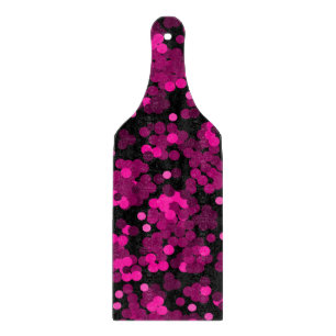 Pink and burgundy polka dot confetti pattern cutting board
