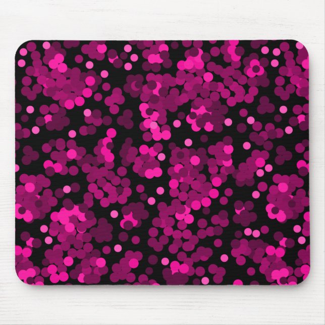Pink and burgundy polka dot confetti pattern mouse pad (Front)