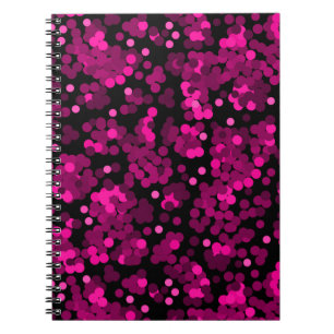 Pink and burgundy polka dot confetti pattern notebook