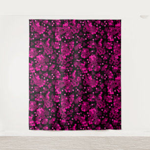 Pink and burgundy polka dot confetti pattern tapestry
