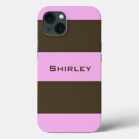 Pink and Chocolate Brown Wide Stripes by STaylor