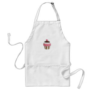 Pink and chocolate cupcake apron