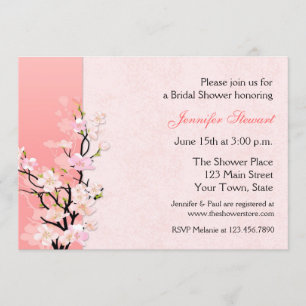 Pink and Coral Blossoms Bridal Shower Invitation