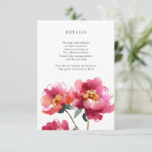 Pink and Coral Peony Watercolor Details Enclosure