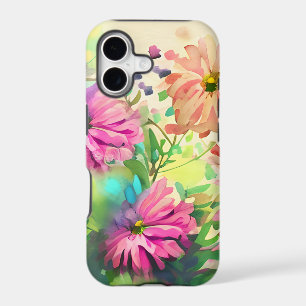 Pink and Coral Watercolor Flowers