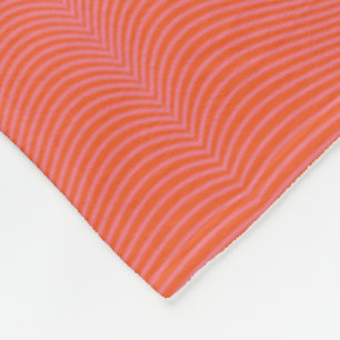 Pink and Coral Wavy Stripe Pattern Modern Abstra Fleece Blanket