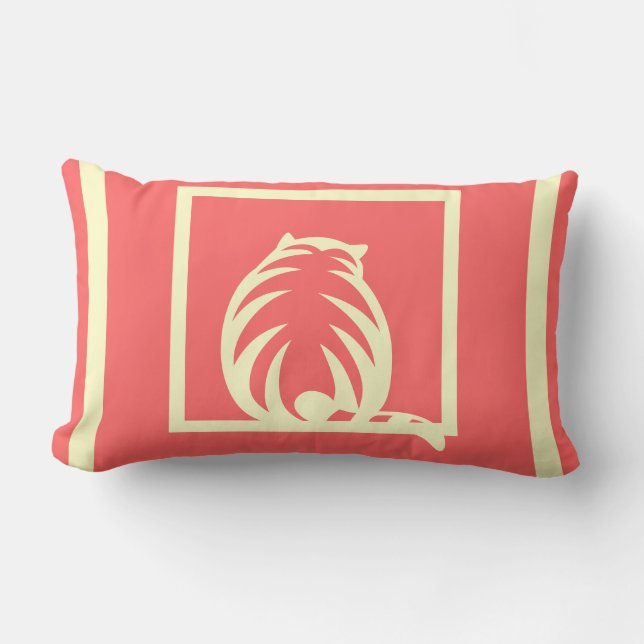 pink and cream CATS  modern  pillow (Front)