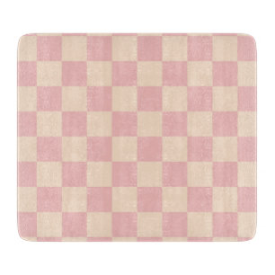 Pink and Cream Checkerboard Cutting Board