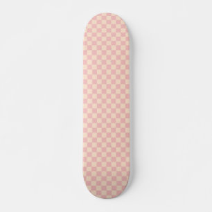Pink and Cream Checkerboard Skateboard