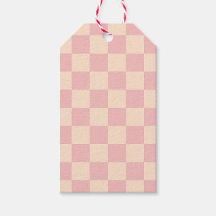 Pink and Cream Chequerboard Gift Tags