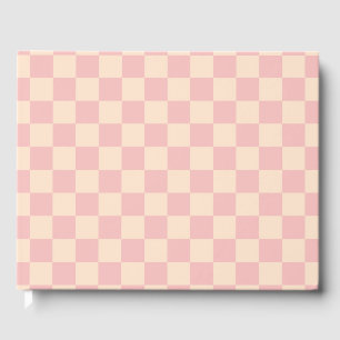 Pink and Cream Chequerboard Guest Book