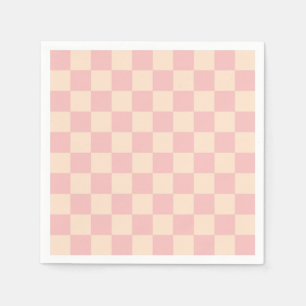 Pink and Cream Chequerboard Napkin