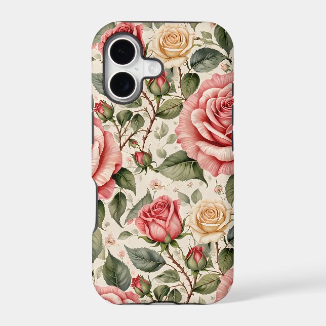 Pink and Cream Classic Rosebuds  (Back)