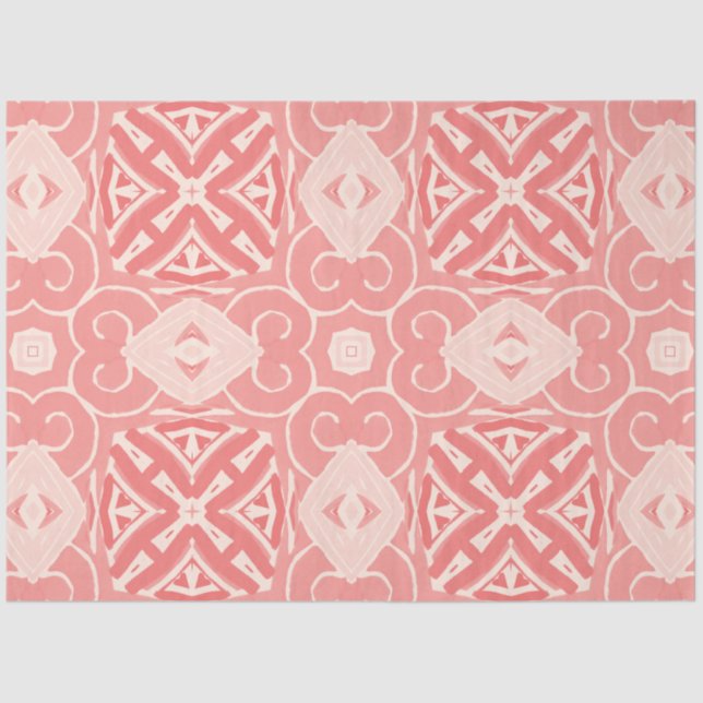 Pink and cream colour art deco decoupage paper (Front)