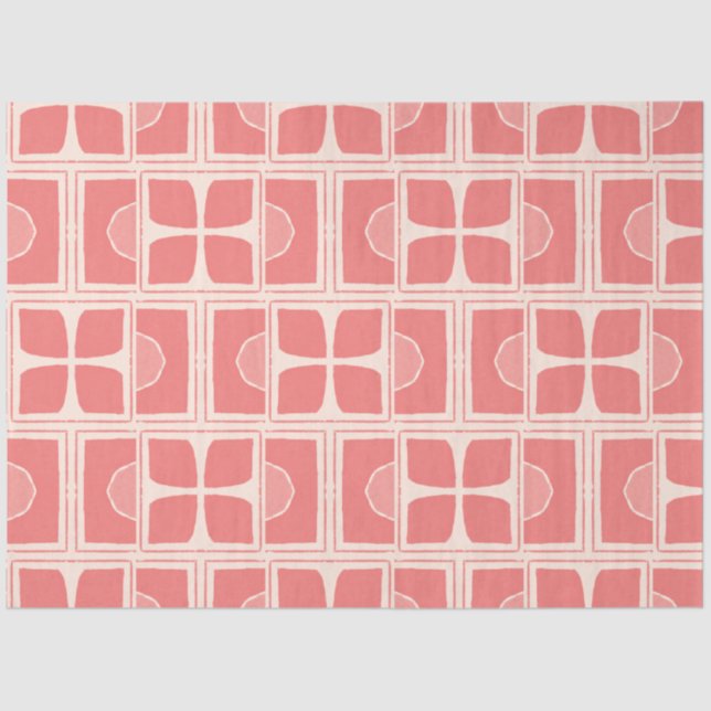 Pink and cream colour art deco decoupage paper (Front)