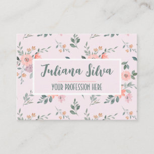 Pink and Cream Floral Business Card