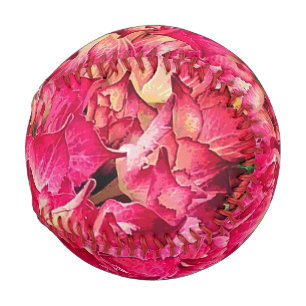 Pink and cream flowers baseball