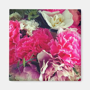 Pink and cream flowers Stone Coaster HM Magnet