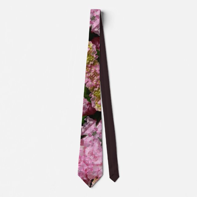 Pink and Cream Hydrangeas Tie (Front)