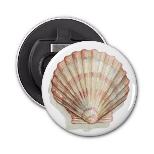 Pink and Cream Seashell Bottle Opener (Front)