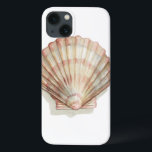 Pink and Cream Seashell iPhone 13 Case<br><div class="desc">Megan Meagher loves to paint pictures of the beautiful ocean collections. She captures the most natural yet beautiful offers of nature in sea life. In this classic and simple painting, it captures the simplicity of a beautiful cream and pink seashell. Get this piece of fine art print today to add...</div>