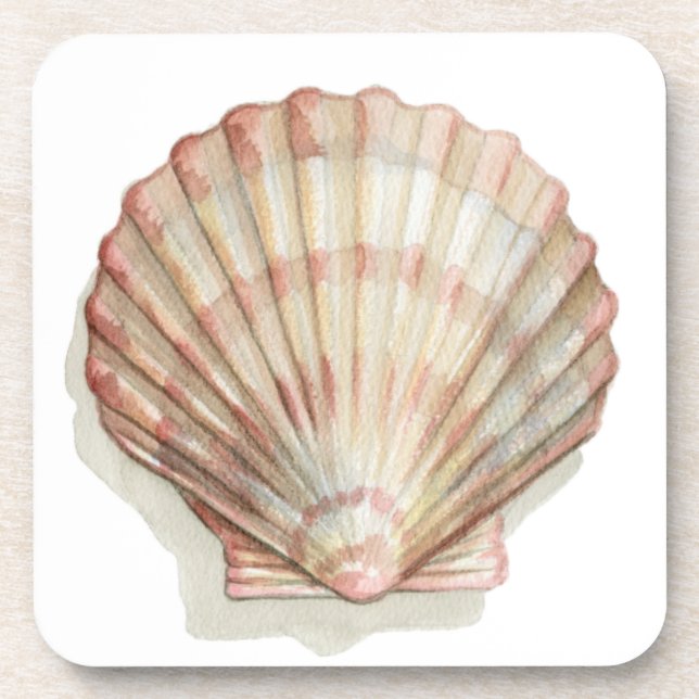 Pink and Cream Seashell Coaster (Front)