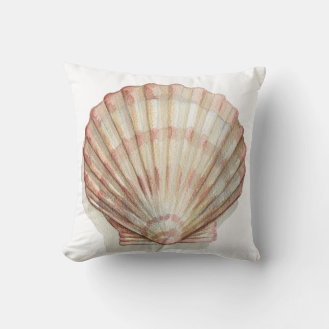 Pink and Cream Seashell Cushion (Front)