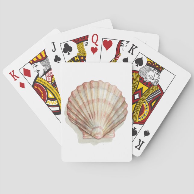 Pink and Cream Seashell Playing Cards (Back)