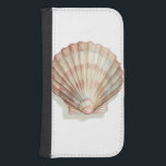 Pink and Cream Seashell Samsung S4 Wallet Case<br><div class="desc">Megan Meagher loves to paint pictures of the beautiful ocean collections. She captures the most natural yet beautiful offers of nature in sea life. In this classic and simple painting, it captures the simplicity of a beautiful cream and pink seashell. Get this piece of fine art print today to add...</div>