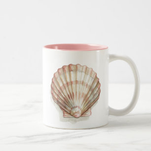 Pink and Cream Seashell Two-Tone Coffee Mug
