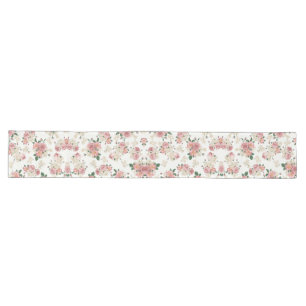 Pink and Cream Vintage Floral  Long Table Runner