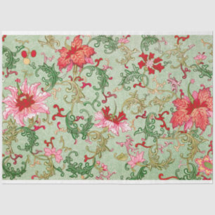 Pink and duck egg blue floral tissue paper