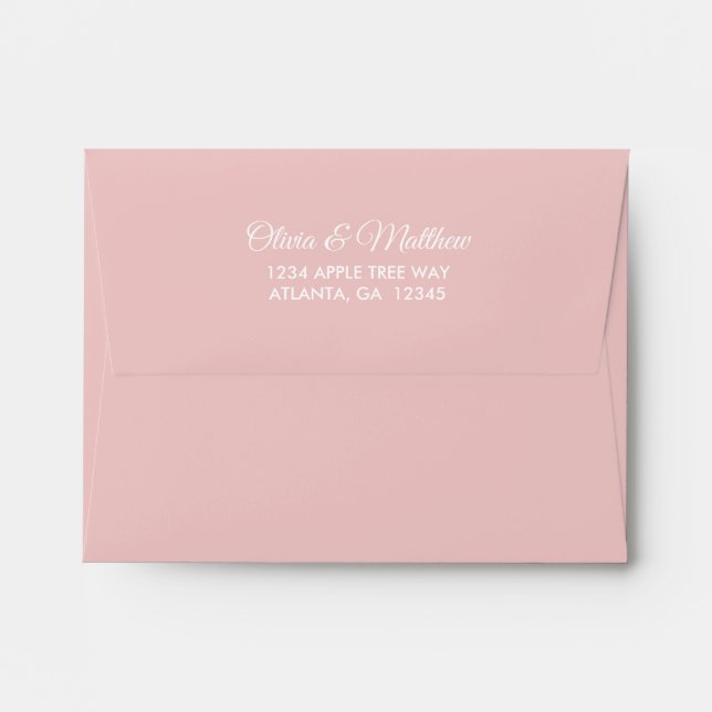 Pink and Faux Gold Striped Envelope (Back (Top Flap))