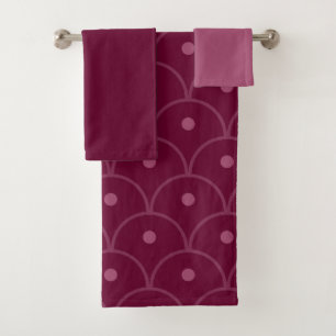 Pink and Fuchsia pattern Bath Towel Set