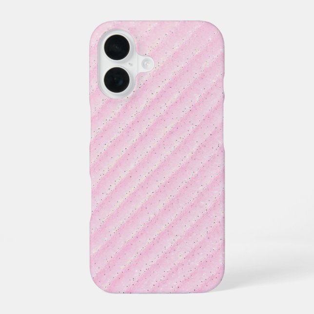 Pink and Glitter Diagonal Stripe Phone Case (Back)